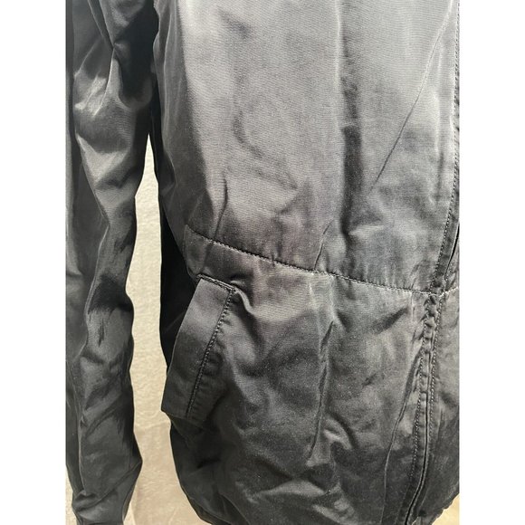 Guess Mens Full Zip Jacket Sz Large Black Zipper Pockets Lined Button Cuffs - Picture 3 of 9
